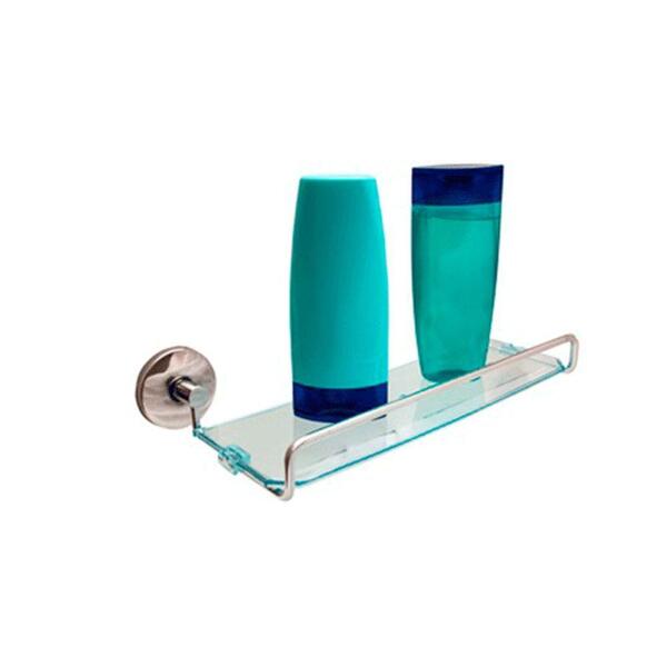 Porta Shampoo De 31 Cm Em Alumínio E Acrílico Steelo Redondo