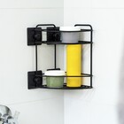 Porta Shampoo de Canto Adesivo 3M Preto Fosco Arthi