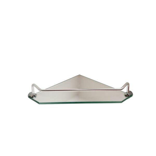 Porta Shampoo De Canto De Vidro Chanfrado Com Grade 20 Cm