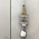 Porta Shampoo de Canto Duplo com Saboneteira Parafuso Metal Prata 42x20x20cm Superiore Future