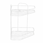 Porta Shampoo de Canto Duplo Parafuso Metal Branco 30,0x23x31,5cm Emborrachada Arthi