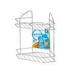 Porta Shampoo de Canto Duplo Parafuso Metal Prata 34x33x19,50cm  Arthi