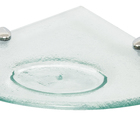 Porta Shampoo de Canto Simples com Saboneteira Parafuso Cristal Incolor 20x20x0,8cm Fermar