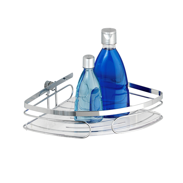 Porta Shampoo de Canto Simples Parafuso Metal Prata 23,5x6x21cm Premium Wenko