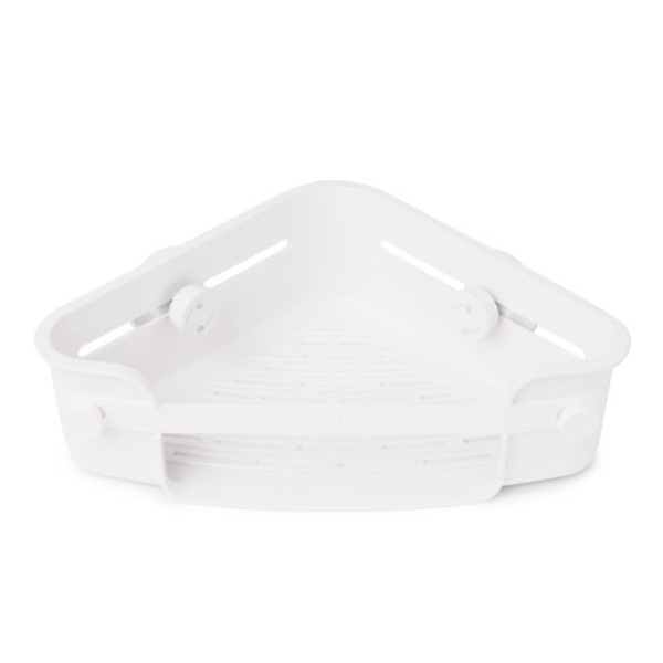 Porta Shampoo de Canto Simples Gel-Lock Plástico Branco 8.26x19.05x30.48cm Home Umbra