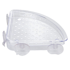 Porta Shampoo de Canto Simples Ventosa Plástico Cristal 3,5x19x 21cm  Sensea