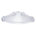 Porta Shampoo de Canto Simples Ventosa Plástico Cristal 3,5x19x 21cm  Sensea