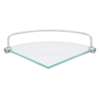 Porta Shampoo de Canto Simples Parafuso Vidro Incolor 6x20x20cm  Hab