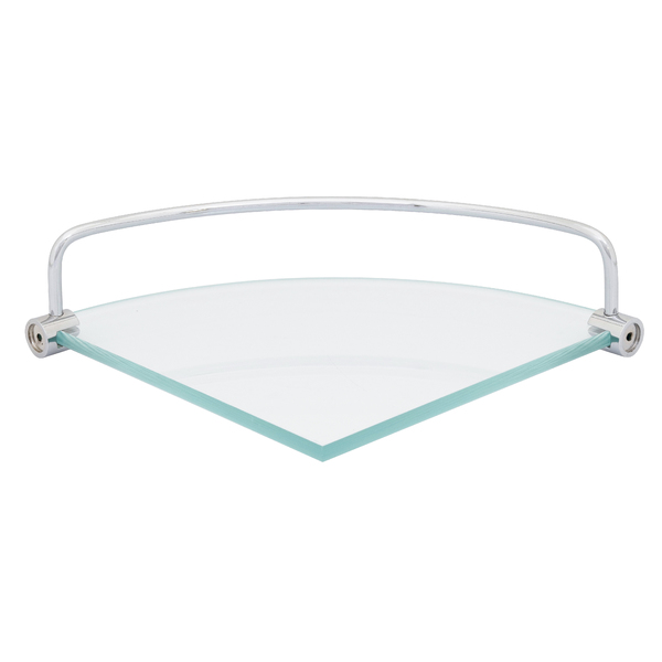 Porta Shampoo de Canto Simples Parafuso Vidro Incolor 6x20x20cm  Hab