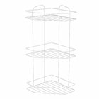 Porta Shampoo de Canto Triplo Parafuso Metal Branco 55x23x32,5cm Emborrachada Arthi