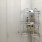 Porta Shampoo de Canto Triplo Parafuso Metal Prata 57,50x33x19,50cm  Arthi