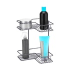 Porta Shampoo de Sucção Aço Onix Cinza Brilhante Arthi