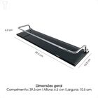 Porta Shampoo De Vidro Vildrex Retangular Com Haste Fume Ps78