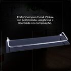 Porta Shampoo De Vidro Vildrex Retangular Com Haste Fume Ps78
