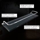 Porta Shampoo De Vidro Vildrex Retangular Com Haste Fume Ps78