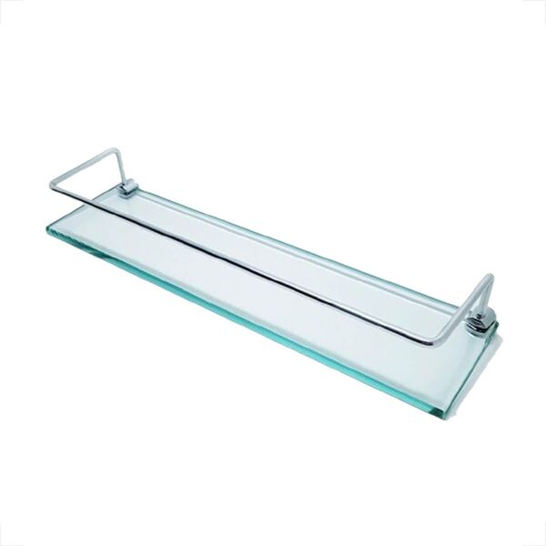 Porta Shampoo De Vidro Vildrex Retangular Com Haste Incolor P