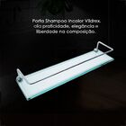 Porta Shampoo De Vidro Vildrex Retangular Com Haste Incolor P