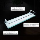Porta Shampoo De Vidro Vildrex Retangular Com Haste Incolor P