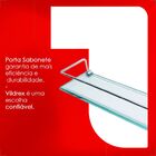 Porta Shampoo De Vidro Vildrex Retangular Com Haste Incolor P