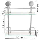 Porta Shampoo Duplo Luxo Prateleira Para Banheiro Com Grade V