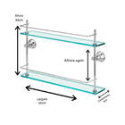 Porta Shampoo Duplo Vidro Metal Parede Box Banheiro Premium