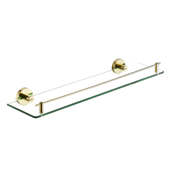 Porta Shampoo Em Metal Dourado Com Base De Vidro - Acabamento