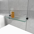 Porta Shampoo Em Vidro Metal Preto Fosco Redondo Luxo Slim 56