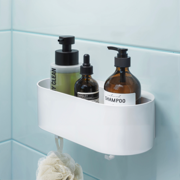 Porta Shampoo Plástico 11,2x28x13,2cm Easy Branco Sensea | Leroy