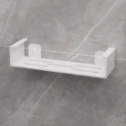 Porta Shampoo Prateleira Banheiro Parede Metal Branco