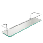 Porta Shampoo Prateleira Cromado Grade Com Vidro 40 X 10 Cm