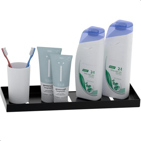 Porta Shampoo Prateleira De Parede Preto Fosco Plus