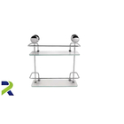 Porta Shampoo Prateleira Reto Luxo Duplo 40cm Incolor