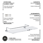 Porta Shampoo Prateleira Tripla em Vidro com Proteção Orion