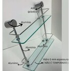 Porta Shampoo Prateleira Vidro 6mm Banheiro Reto Luxo Duplo 3