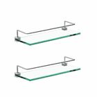 Porta Shampoo Proteção Suporte Vidro Para Banheiro Kit 2 Peça