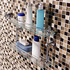 Porta Shampoo Reto Duplo 30,50x40x15,40cm Prata