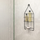 Porta Shampoo Reto Duplo com Saboneteira p/Box Black Arthi