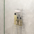 Porta Shampoo Reto Duplo Ventosa Metal Prata 30x10x24,70cm  Sensea