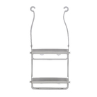 Porta Shampoo Reto Duplo Pendurar no Registro Plástico Cinza 64.77x8.89x30.81cm Home Umbra