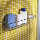 Porta Shampoo Reto Duplo 11x39x11,50cm Prata