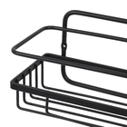 Porta Shampoo Reto Simples com Saboneteira Parafuso Metal Preto Brilhante 11x11x39cm Arthi