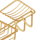 Porta Shampoo Reto Simples com Saboneteira Dourada Metal 12,5x13,5x30cm Arthi