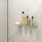 Porta Shampoo Reto Simples com Saboneteira Parafuso Cristal Incolor 40X10X0,8cm Fermar