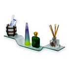 Porta Shampoo Reto Simples Parafuso Cristal Incolor 60X10X0,8cm Fermar