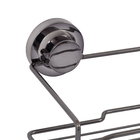 Porta Shampoo Reto Simples Ventosa Metal Ônix  8x25x14cm Future