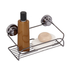 Porta Shampoo Reto Simples Ventosa Metal Ônix  8x25x14cm Future