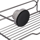 Porta Shampoo Reto Simples Ventosa Metal Ônix  8x25x14cm Future