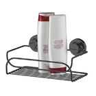 Porta Shampoo Reto Simples Ventosa Metal Ônix  8x25x14cm Future