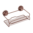 Porta Shampoo Reto Simples Ventosa Metal Bronze  8x25x14cm Future