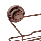 Porta Shampoo Reto Simples Ventosa Metal Bronze  8x25x14cm Future